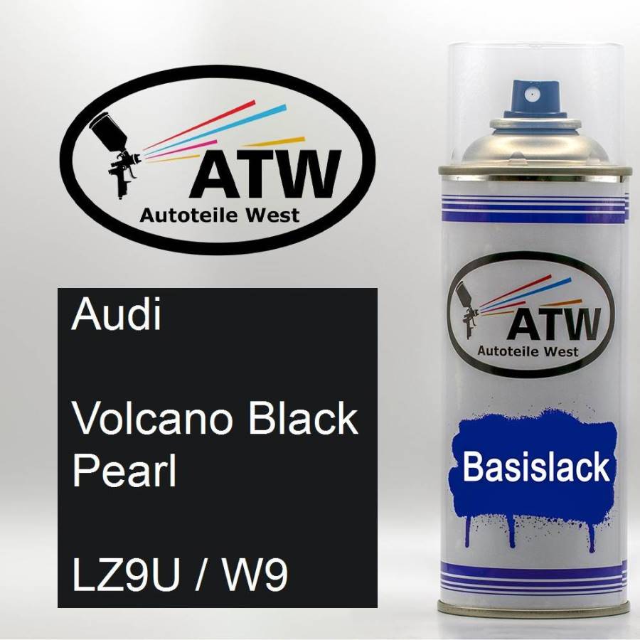 Audi, Volcano Black Pearl, LZ9U / W9: 400ml Sprühdose, von ATW Autoteile West.